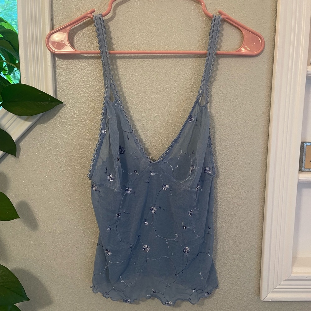 Vintage Blue floral lingerie top